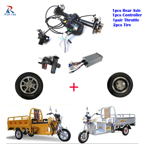 Electric Rear Axle Motor 48V/60V/72V 500W/650W/800W/1000W/1200W Electric Motor Rickshaw Blcd Motor Disc Brake with Tire 90CM ► Photo 1/6