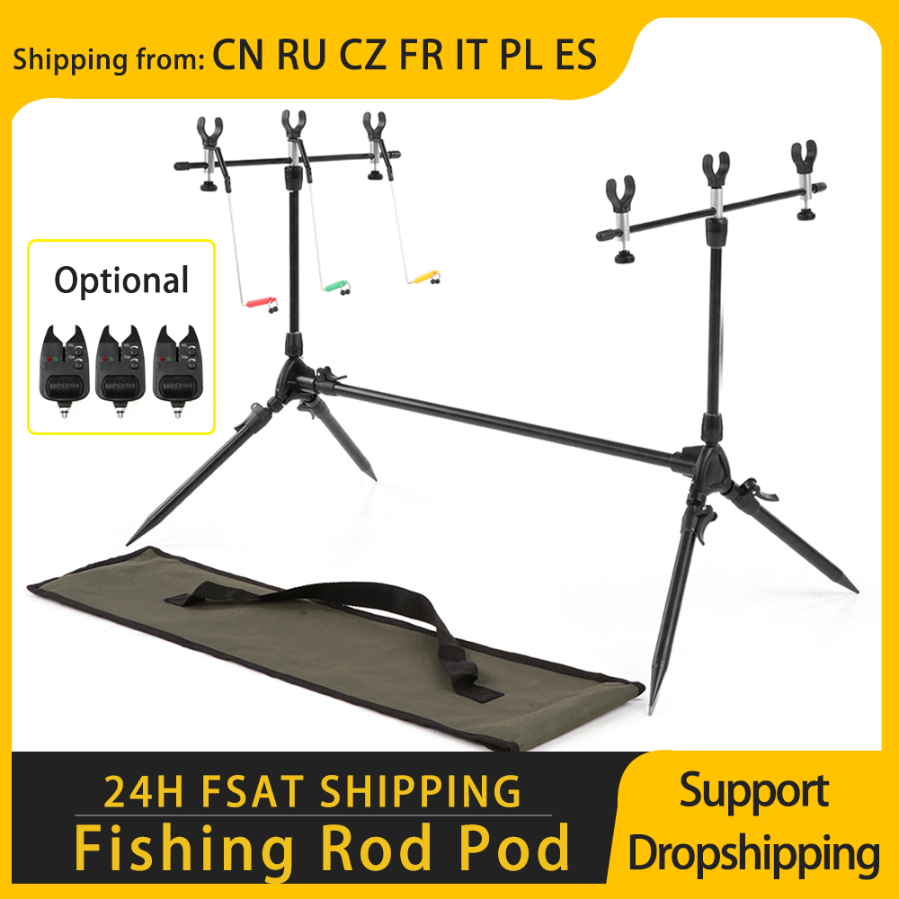 Adjustable Retractable Carp Fishing Rod Pod Stand Holder Folding Rod Pod USA 