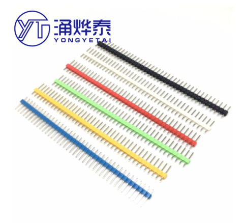 YYT 10PCS/bag Colorful pin header 2.54mm 1*40P single row male pins Red White Blue Yellow green Black Jumper Blocks ► Photo 1/4