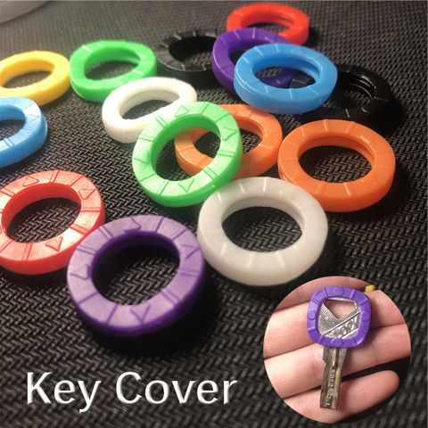 16Pcs/lot Colorful Hollow Silicone Key Cap key Cover key holder Keychain key Rings Key Case Management ► Photo 1/6