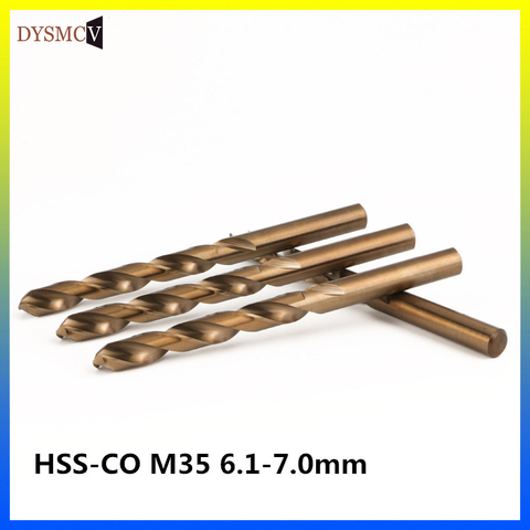 2 pcs Twist Drill Bits 6.1, 6.2, 6.3, 6.4, 6.5, 6.6, 6.7, 6.8, 6.9, 7.0mm HSS-CO M35 steel straight handle stainless steel ► Photo 1/5