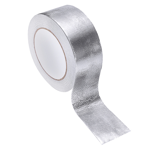 1pc 25M Fiber Glass Aluminum Foil Exhaust Pipe Heat Insulation Wrap Tape Self-adhesive For Packaging Line Fuel Line Engine Cover ► Photo 1/6