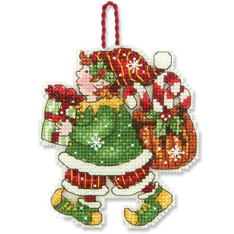 Top Quality Lovely Hot Sell Counted Cross Stitch Kit Santa Ornament Christmas Tree Ornaments Gift Dim 70-08913 ► Photo 1/4