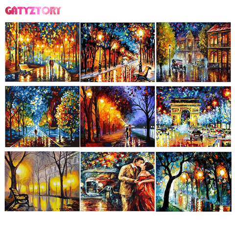 GATYZTORY abstract scenery DIY oil Painting By Numbers Handpainted diy Canvas paint by numbers For Wall Art Picture Unique Gift ► Photo 1/6