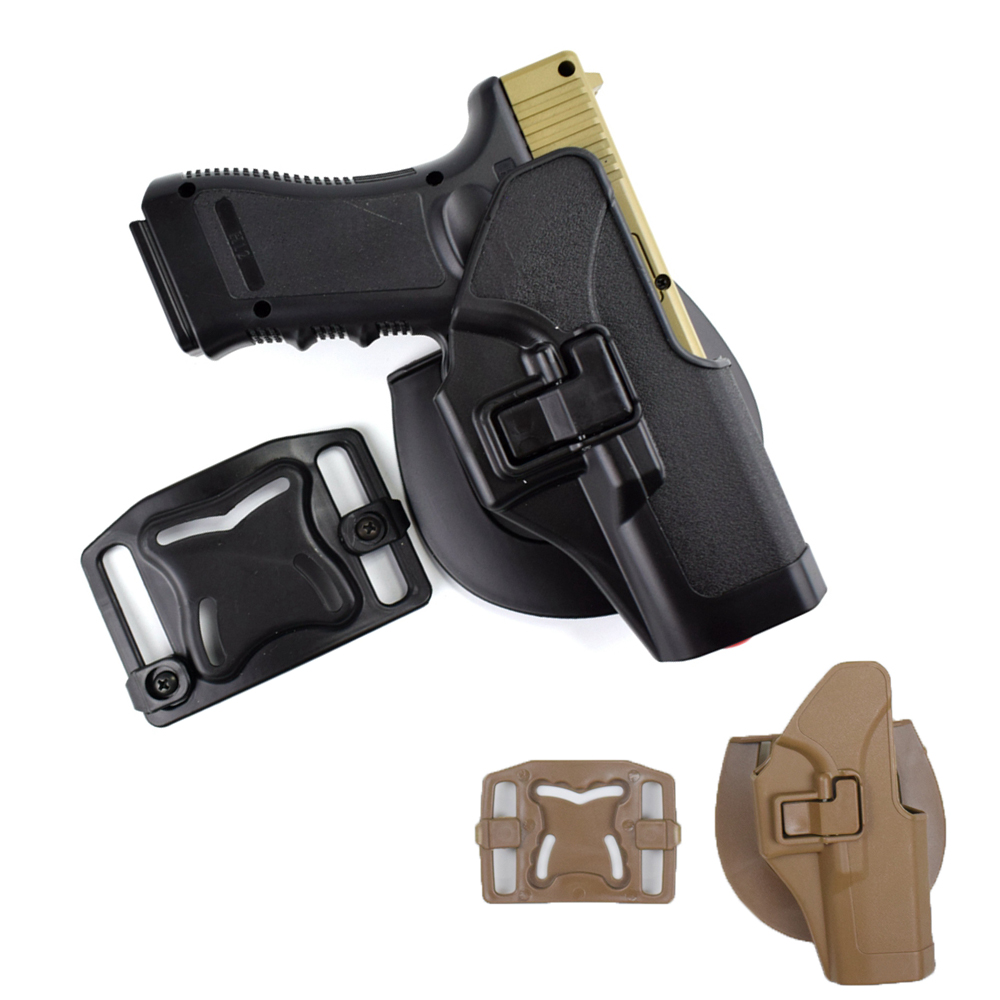 Buy Online Military Glock Holster Tactical Glcok Right Hand Belt Gun Holster For Glock 17 19 22 23 31 32 Black Tan Alitools