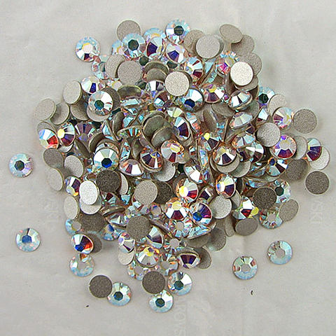 Good Quality ss3-ss50 Crystal AB Non Hotfix Rhinestones / Flat Back Glue On Crystals for Nail Art ► Photo 1/1