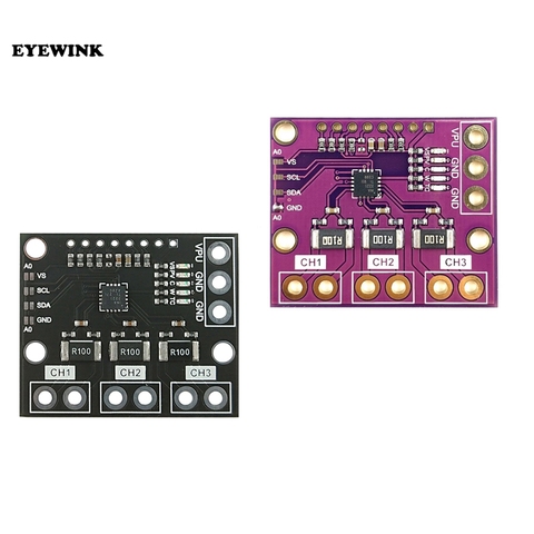 I2C SMBUS INA3221 Triple-Channel Shunt Current Power Supply Voltage Monitor Sensor Board Module Replace INA219 With Pins ► Photo 1/5