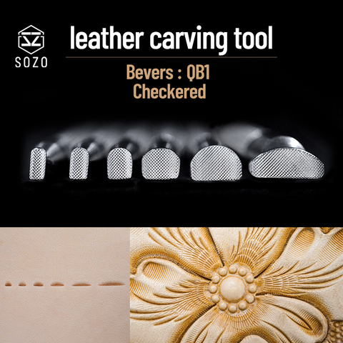 SOZO QB1 Leather Work Stamping Tool Eevelers Checkered Sheridan Saddle Make Carving 304 Stainless Streel Stamps ► Photo 1/5