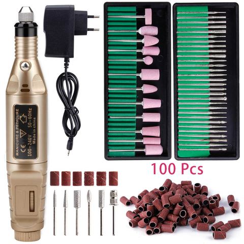 Electric Manicure Machine Nail Drill Bits Pedicure Milling Cutters Gel Nail Polish Remover Nail Files Sanding Bands Nails Tools ► Photo 1/6