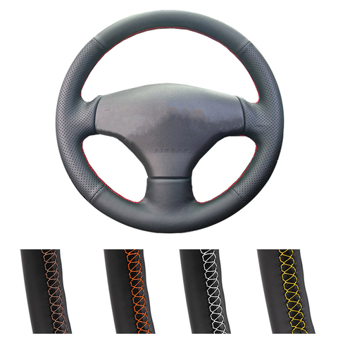 DIY Customized Car Steering Wheel Cover For Peugeot 206 1998-2005 206 SW 2003-2005 206 Auto Artificial Leather Steering Wrap ► Photo 1/6