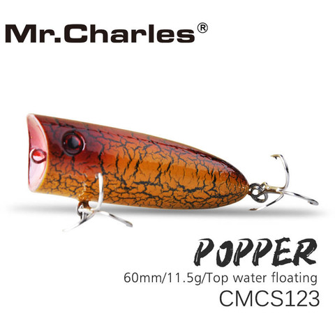 Mr.Charles Popper CMCS123 Fishing Lure 60mm/11.5g Floating Top Water Popper Lure Fishing for salt water ► Photo 1/4