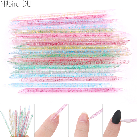 Nail Crystal Stick Double End Nail Art Cuticle Pusher Remover Pedicure Reusable Nails Care Manicures Tool Set 25/50/100pcs ► Photo 1/6