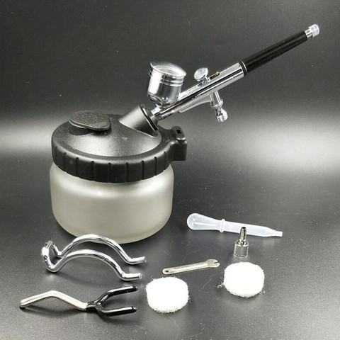 Airbrush Cleaning Pot Glass Air Brush Holder Clean Paint Jar Bottle Spray Gun Wash Tools Needle Brush Beauty Airbrush Tool ► Photo 1/6