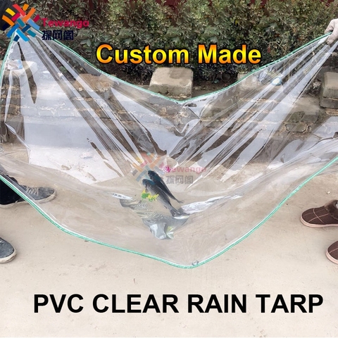 Tewango Heavy Duty Rain Tarp 0.3mm Thickened Transparent PVC Rain Cloth Balcony Succulent Plants Shelter Soft Material ► Photo 1/6