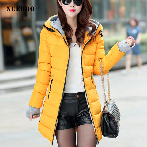 NEEDBO Long Winter Jacket Women Parka Pultra Light Coat Winter Hooded Oversize Winter Autumn Warm Puffer jacket Coat Lady Jacket ► Photo 1/6