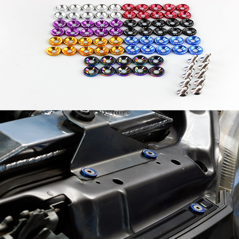 10PCS M6 JDM Car Modified Hex Fasteners Fender Washer Bumper Engine Concave Screws Fender Washer License Plate Bolts Car styling ► Photo 1/6