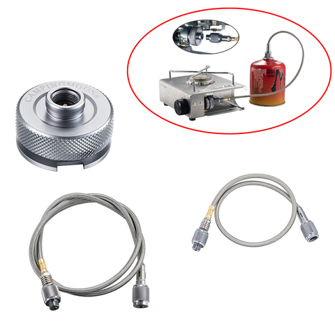Outdoor Camping Gas Stove Adaptor Extension Tube Split Type Furnace Converter Connector Aluminum Alloy Auto-off Adapters ► Photo 1/6