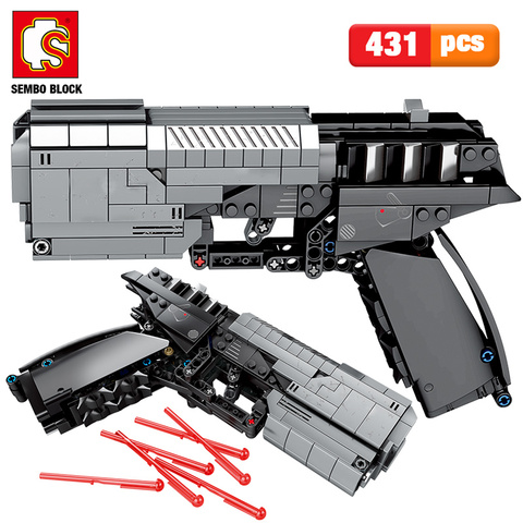 SEMBO 431pcs City Military Police Pistol Gun Building Blocks Technic The Signal Gun Assembly Bricks sets Toys for Boys ► Photo 1/6