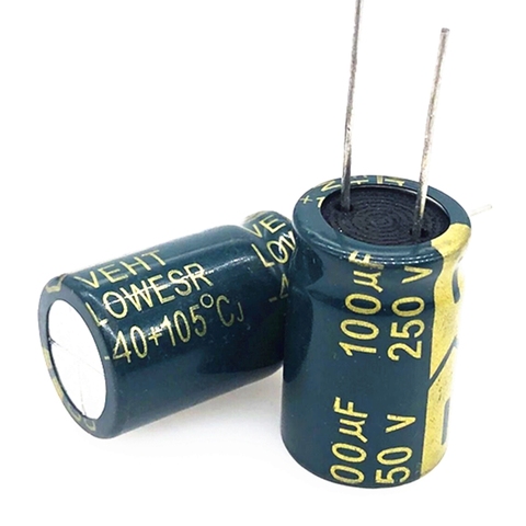 5pcs/lot 250v 100uf  16*25 20% RADIAL aluminum electrolytic capacitor 100000NF 20% ► Photo 1/1