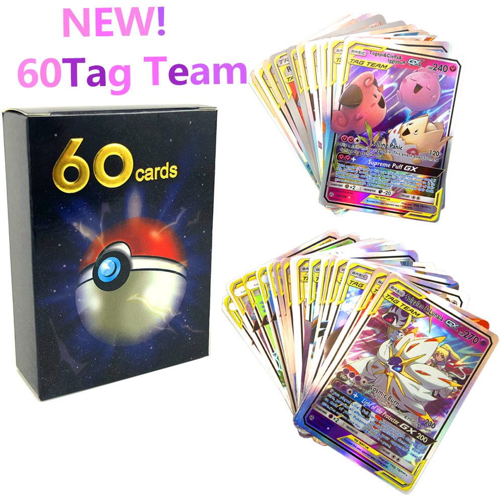 60-300Pcs TOMY POKEMON TAG TEAM GX VMAX V MAX for Shining Game Battle Carte  Card Children Toy