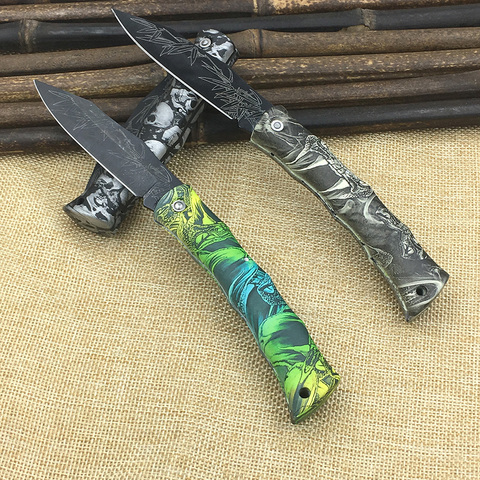 ABS handle folding knife Cool Skull pattern Ghost camping survival knife pocket Fruit knife fashion beautiful gift knife ► Photo 1/6