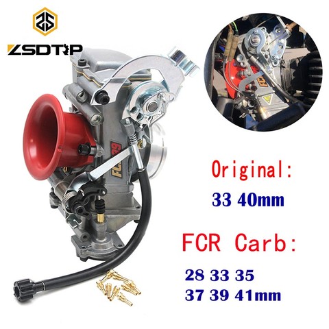 ZSDTRP Original 28 33 35 37 39 40 41mm Flatslide Carburetor FCR39 for KTM XR DR400 CRF450/650 KLX400/450 YZ450F Add Power 30% ► Photo 1/6