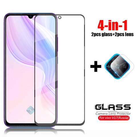 4-in-1 For Glass Vivo V17 Tempered Glass V19 Y20 Y50 Y12 Y15 V11 Pro Camera Lens Screen Protector Full Cover Glass For Vivo V17 ► Photo 1/6