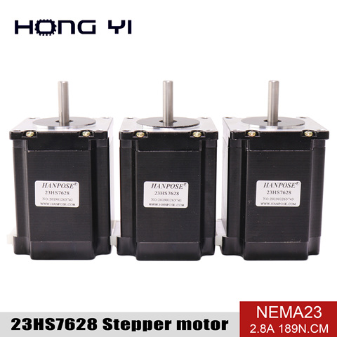 3 pcs 23HS7628  4-lead Nema 23 Stepper Motor 57 motor NEMA23 Stepper Motor 2.8A  189N.CM ISO CNC Laser Grind Foam Plasma Cut ► Photo 1/6