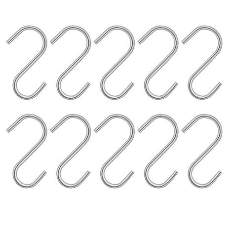 100Pcs Stainless Steel S Shaped Hooks Heavy Duty Display Hooks Kitchen Hanging Hanger Storage Holders Organizer For Home S Hooks ► Photo 1/6