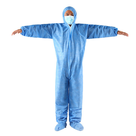 Unisex Sanitary Protection Jumpsuit Hazmat Suit Zip Isolation Protective Coveralls Disposable Factory Safety Clothing ► Photo 1/6