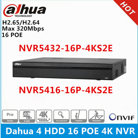 original Dahua 4K NVR 1.5 U Network Video Recorder NVR5432-16P-4KS2 32ch with 16 PoE ports max support 12Mp resolution ► Photo 1/1