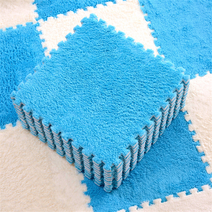 30X30cm DIY Jigsaw Shaggy Carpets Living Room Bedroom Soft Floor Area Rug Children Kids Magic Patchwork Plush Mat Baby Playmat ► Photo 1/6