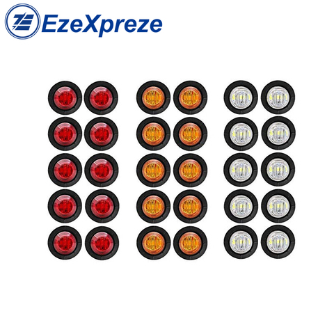 2pcs Waterproof Side Marker Indicators LED 12V Bullet Lamp Mini Light 3/4