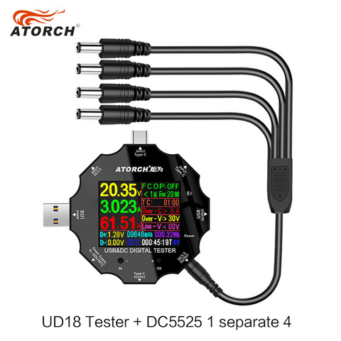 UD18 DC5.5 DC5525 digital voltmeter amperimetro voltage current meter ammeter detector notebook power bank charger usb tester ► Photo 1/5