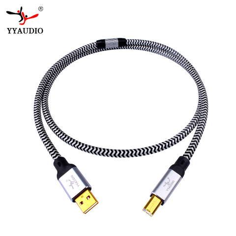 YYAUDIO Hi-End OCC silver plated USB audio cable data USB cable DAC USB hifi cable A-B usb cable ► Photo 1/6
