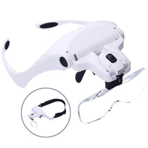 1pcs Microblading Headband Magnifying Glasses LED Light And 5 set lenses For Microblading Supplies eyebrow tattoo supply ► Photo 1/6