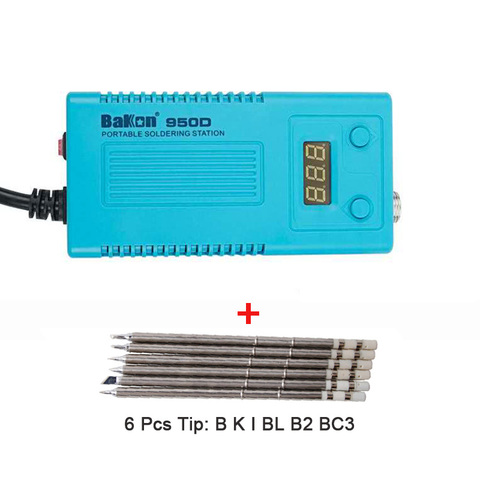 Bakon 950D Soldering Iron Portable Electric Iron Anti-Static BGA Solder Station Welding Tool With T13 Lead Free Tips ► Photo 1/6