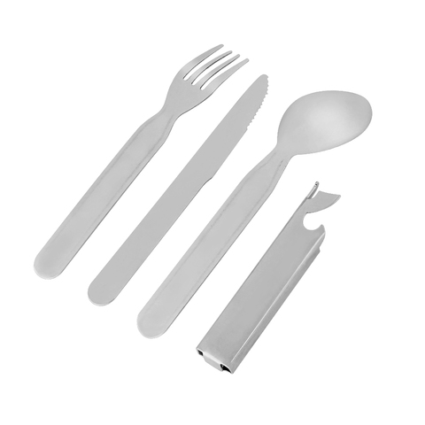 4pcs/set Portable Tableware Outdoor Picnic Utensils Set Stainless Steel Spoon Fork Knife Dinnerware Camping Cooking ► Photo 1/6