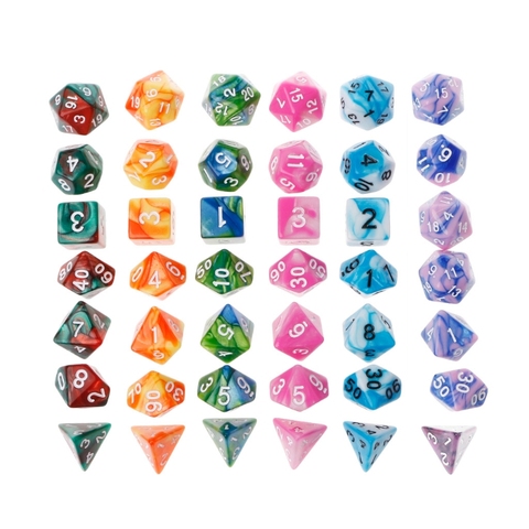 7pcs/Set Acrylic Polyhedral Dice For TRPG Board Game D4-D20 ► Photo 1/6