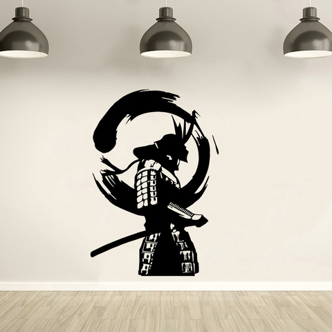 Japanese Warrior Enso Zen Circle Samurai Asian Vinyl Wall Decals Removable Self Adhesive Transfer Film Wall Sticker Mural ► Photo 1/6