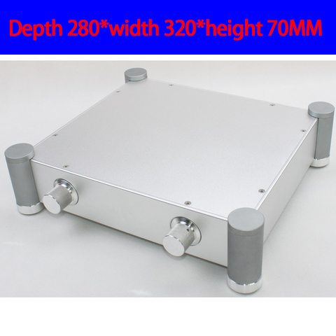 KYYSLB 280*320*70MM CJ062 All Aluminum Preamp Amplifier Chassis Box House DIY Enclosure with Feet Knob Amplifier Case Shell ► Photo 1/6