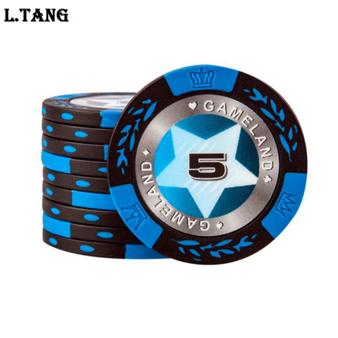 L.TANG Poker Chips 10PCS/lot Clay Outside Iron Inside Texas  Poker Accessories  L486 ► Photo 1/6