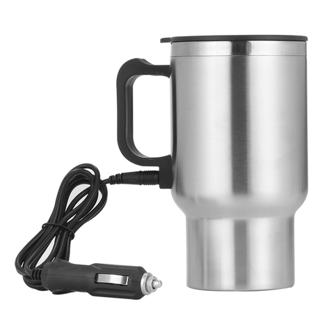 450ml Car Heating Travel Cup Stainless Steel Electric Mug Car Coffee Cup  Warmer with DC 12V