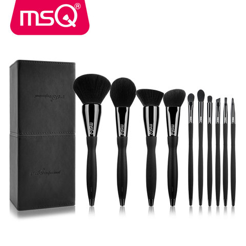 MSQ Pro 10pcs Makeup Brushes Set Beauty Powder Eyeshadow Foundation Copper Ferrule With Magnetic Cylider Case Make Up Tool ► Photo 1/6