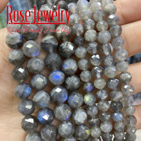 A+Natural Genuine Faceted Labradorite Beads Loose Spacer Beads For Jewelry DIY Making Bracelet Earrings Accessories 15