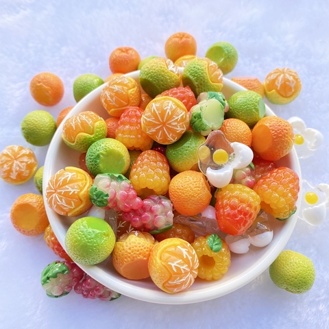 10Pcs Resin Lovely Mixed artificial orange fruits Flatback Cabochon Scrapbook Kawaii DIY Embellishments Accessories D77 ► Photo 1/6