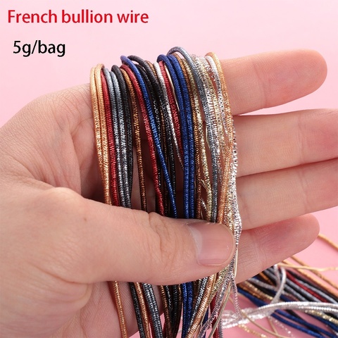 DIY Embroidery Thread French Bullion Wire Handmade Gold Silver Wire Round Bright Silk Hand Cross Stitch Sweing Sccessories ► Photo 1/6