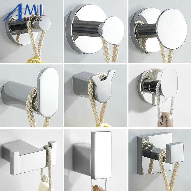 Details about   Towel Rack Robe Wall Hook Bathroom Wall Mounted Clothes Cap Hook Chrome 