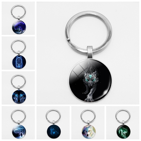 Rainbow Six Siege Nymph Nordic Wiccan Murano Glass Wolf Cabochon Glass Key Chain  Luxury Keychain Shopkins ► Photo 1/5