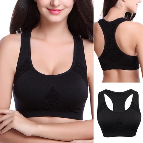 2XL Breathable Women Active Bra Professional Absorb Sweat Top Sports Bra Mesh Bras Push Up Padded Running Gym Fitness Tops ► Photo 1/6